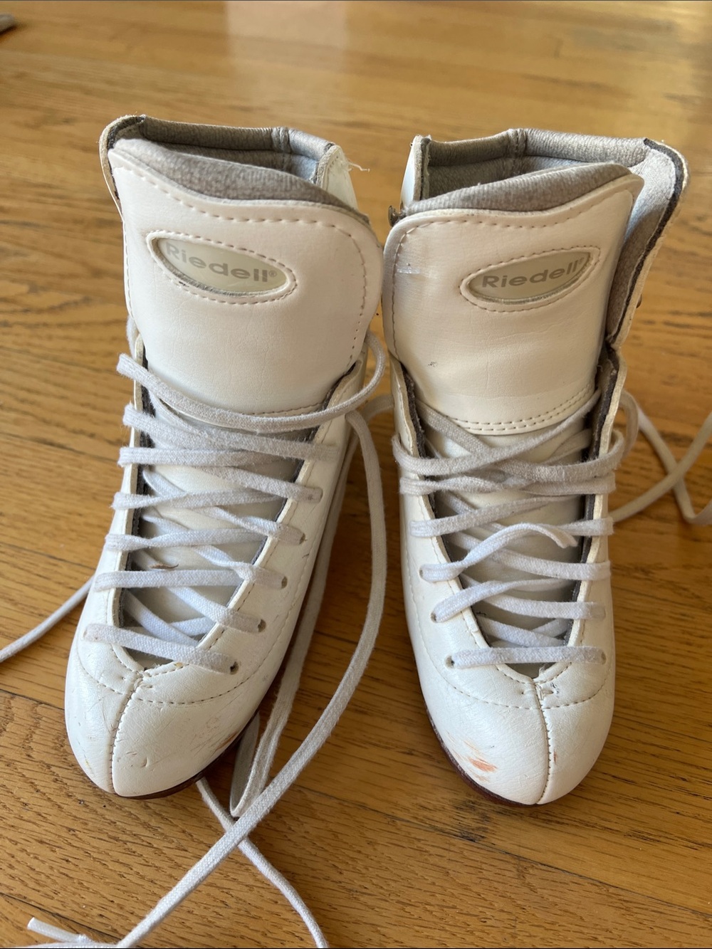 Riedell White Kids Lace-Up Figure Skates